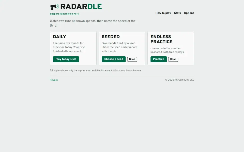 Radardle screenshot
