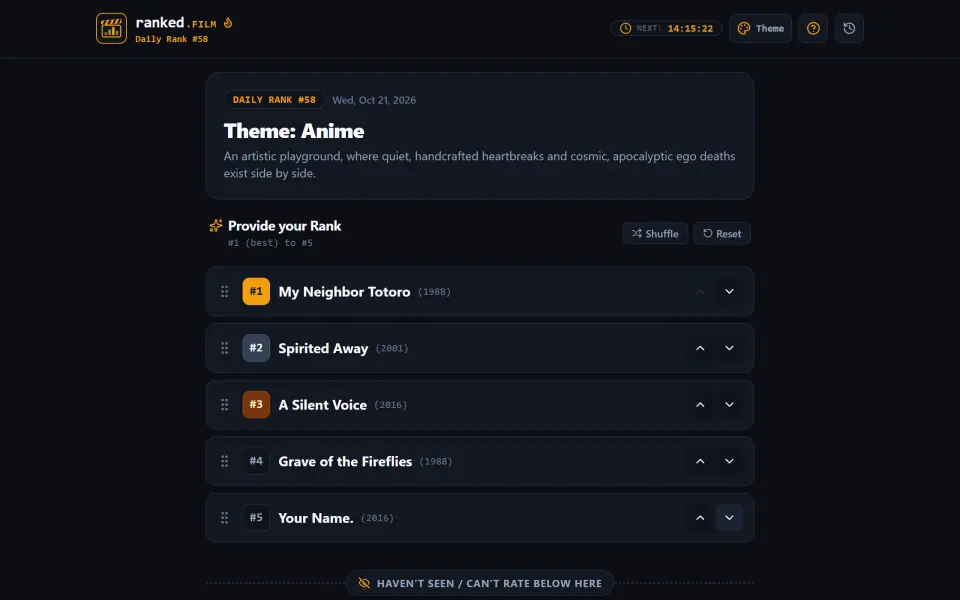 ranked.FILM screenshot