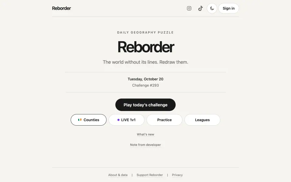 Reborder screenshot