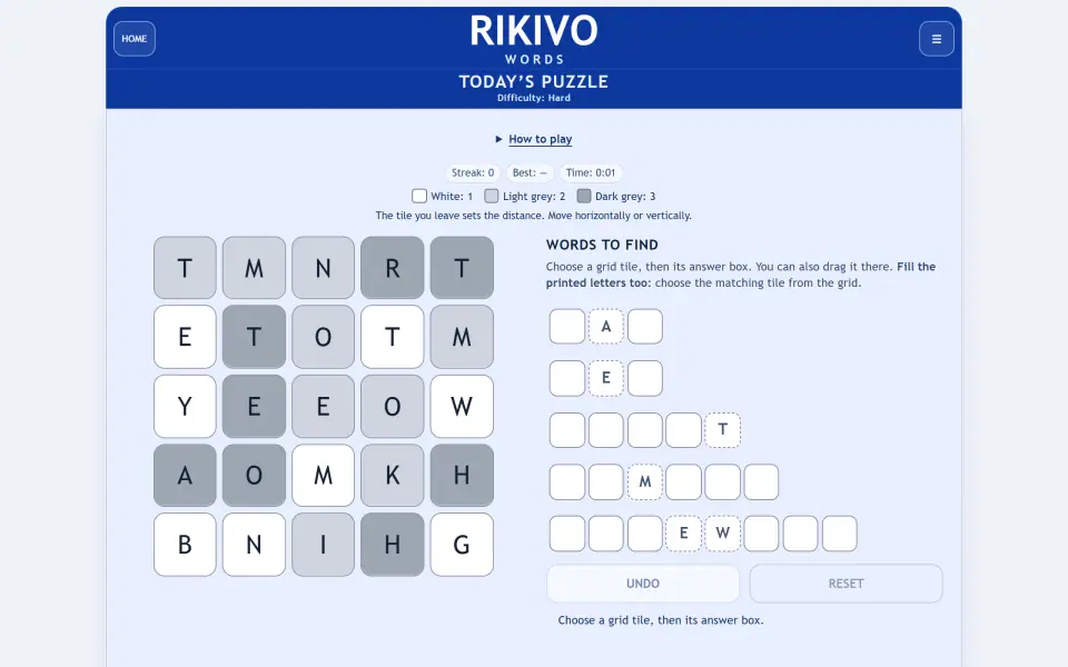 Rikivo Words screenshot