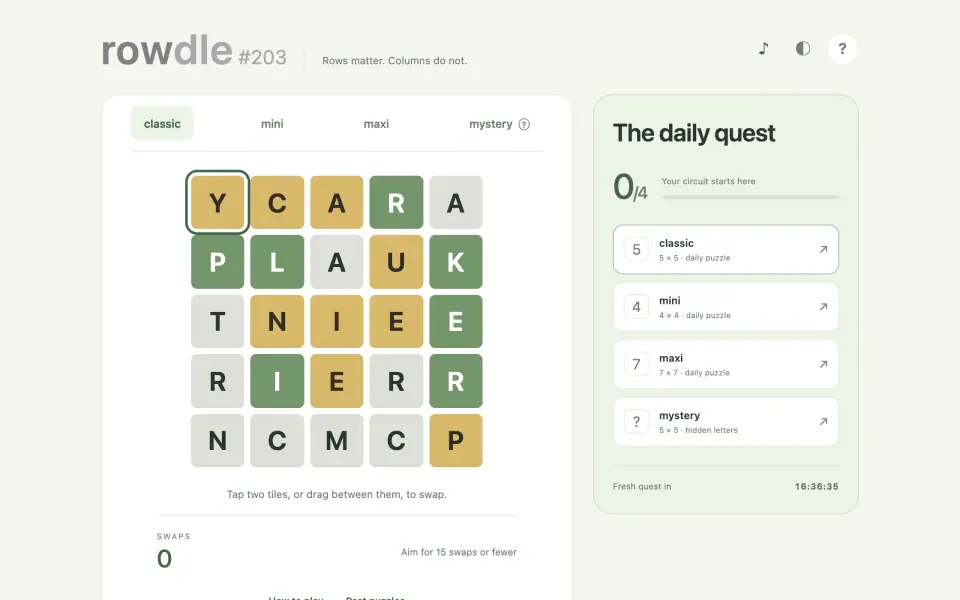 rowdle screenshot