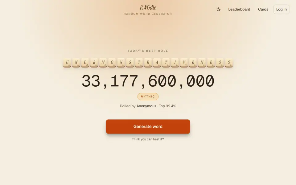 RWGdle screenshot