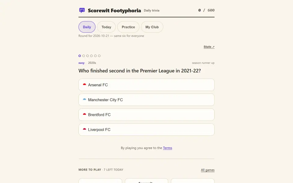 Scorewit Footyphoria screenshot