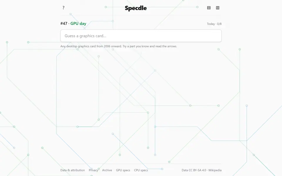 Specdle screenshot