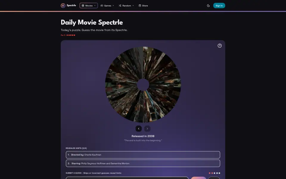 Spectrle screenshot
