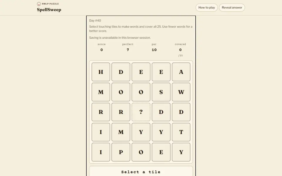 SpellSweep screenshot