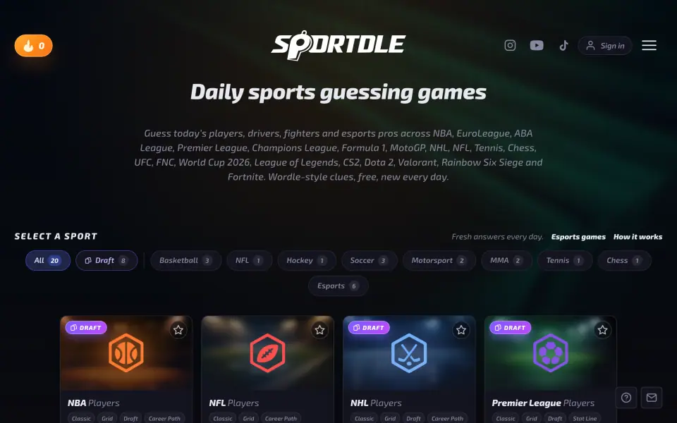 Sportdle screenshot