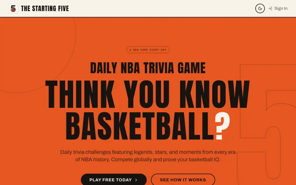 Starting 5 Trivia screenshot
