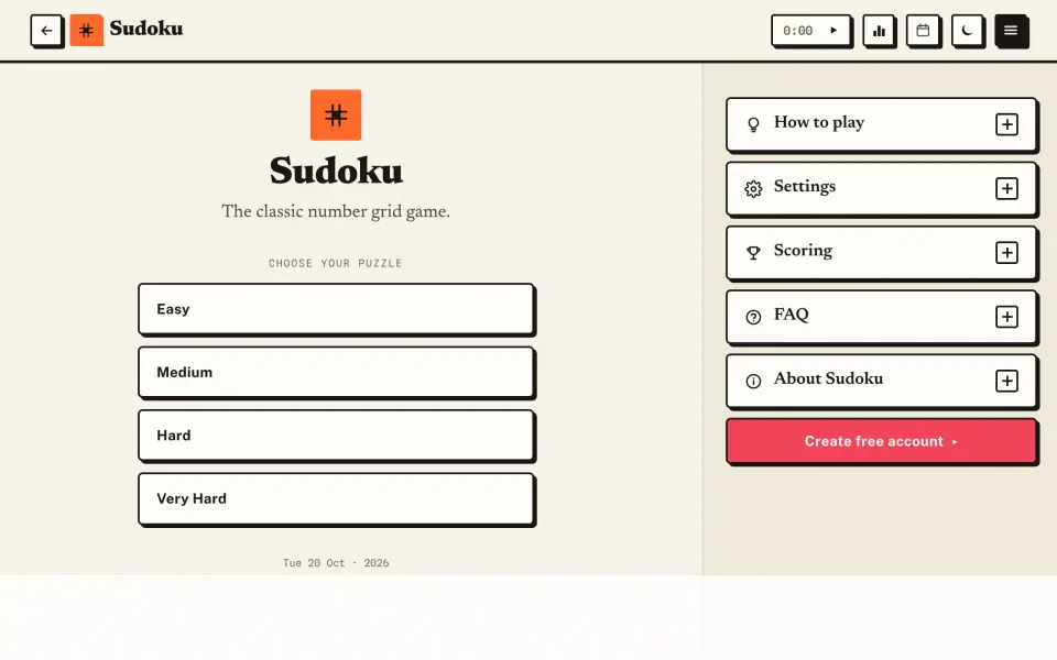 Sudoku screenshot
