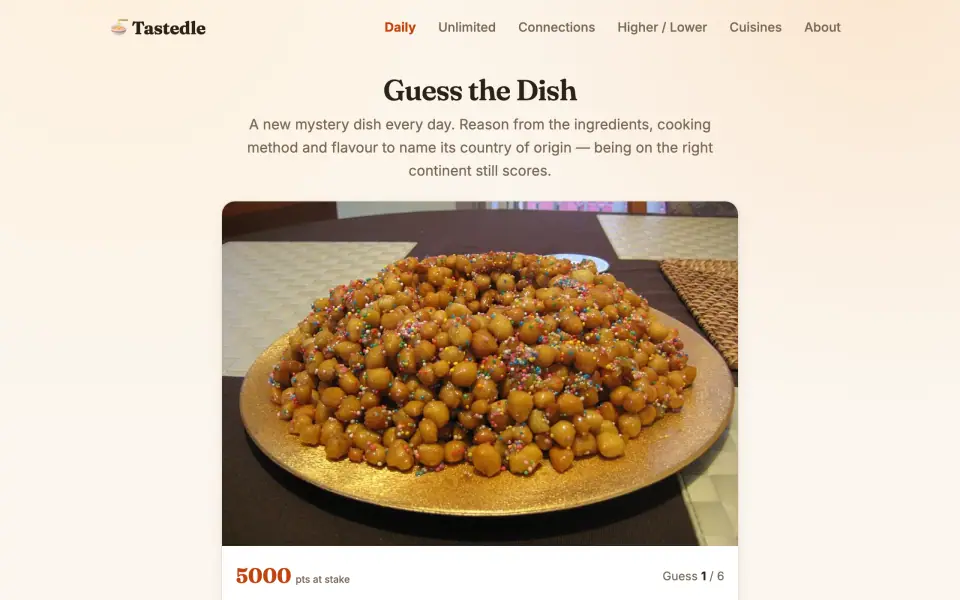Tastedle screenshot