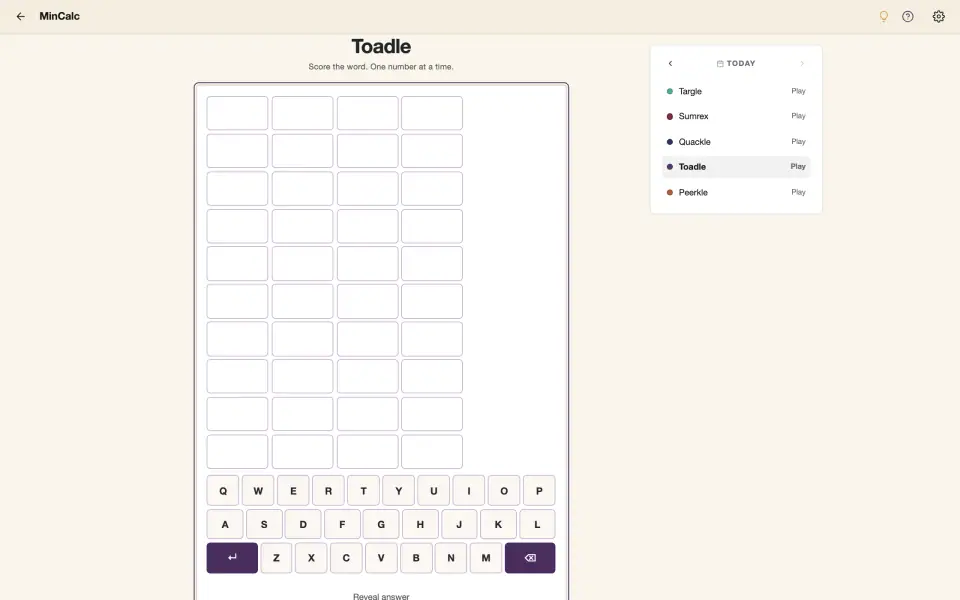 Toadle screenshot