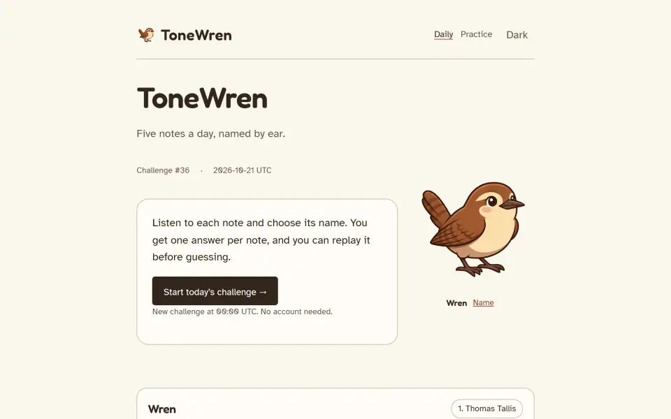 ToneWren screenshot