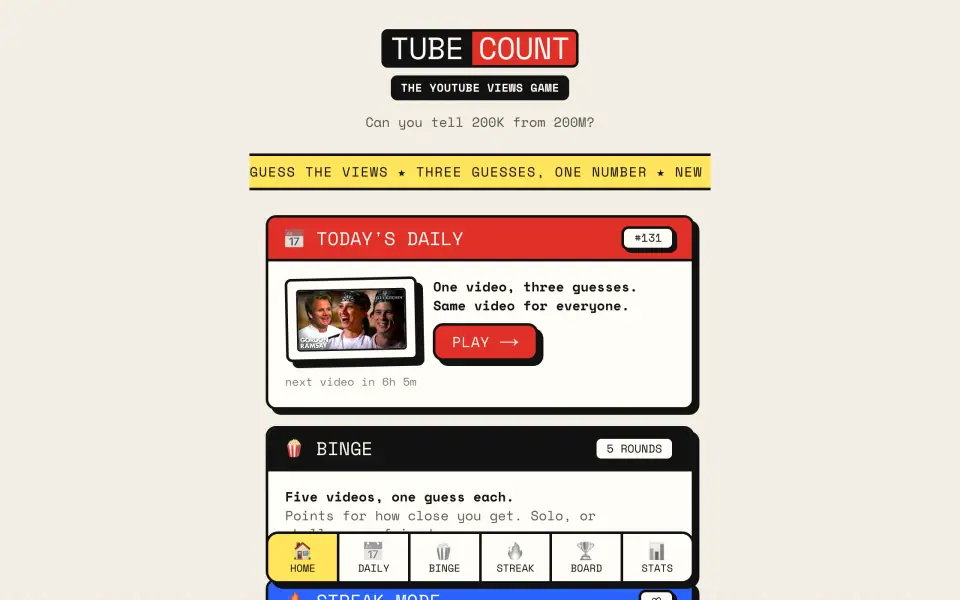 TubeCount screenshot