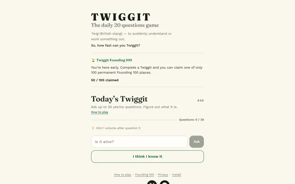 Twiggit screenshot