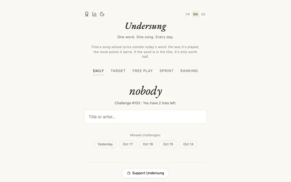 Undersung screenshot