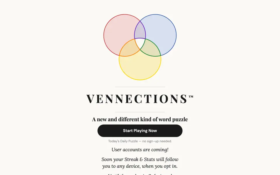 Vennections screenshot