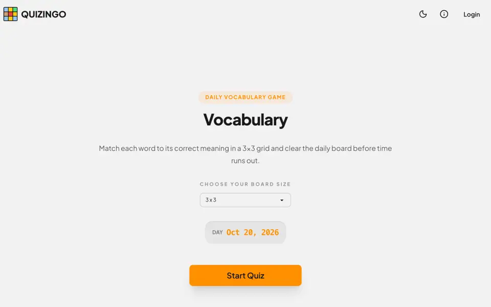Vocabulary screenshot