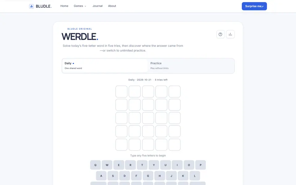 Werdle screenshot