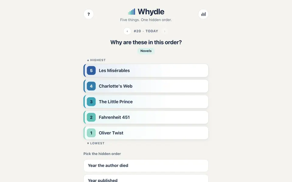 Whydle screenshot