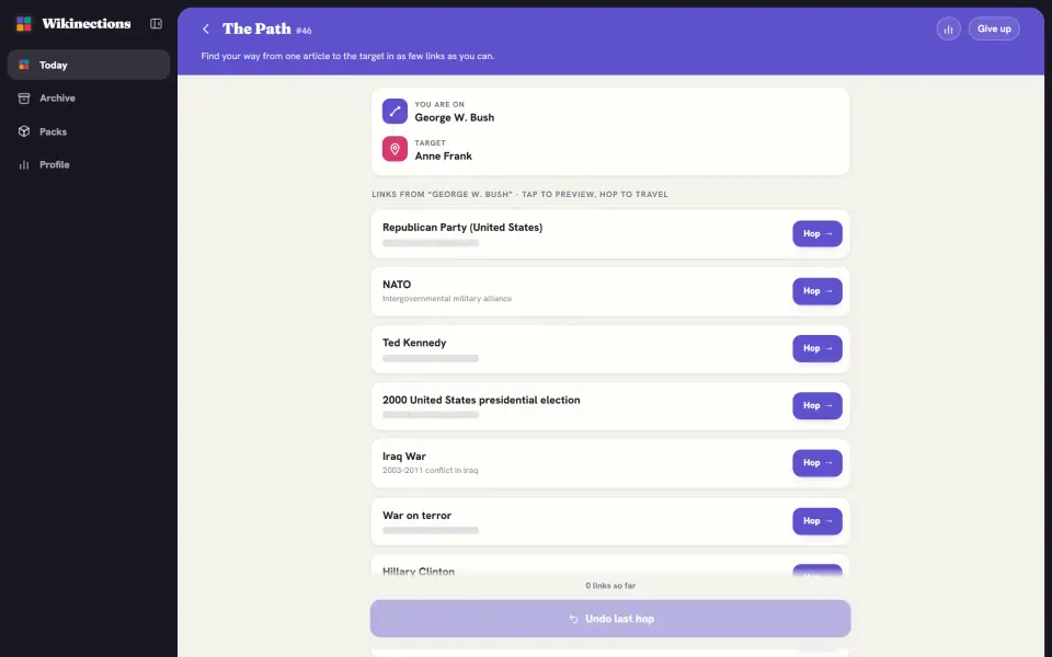 Wikinections screenshot