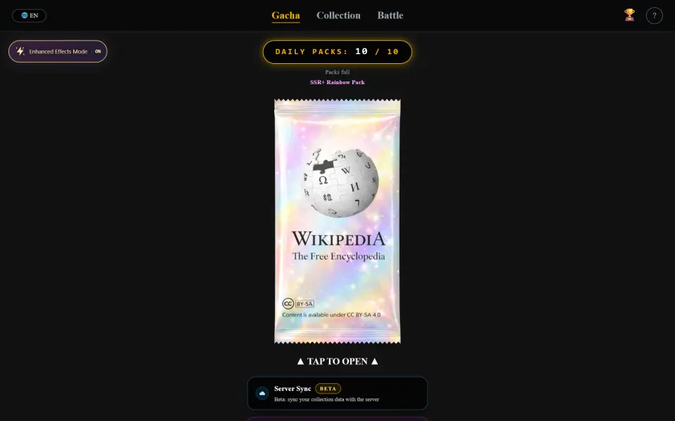 Wikipedia Gacha screenshot