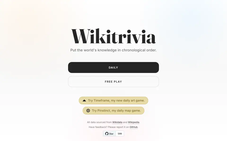Wikitrivia screenshot