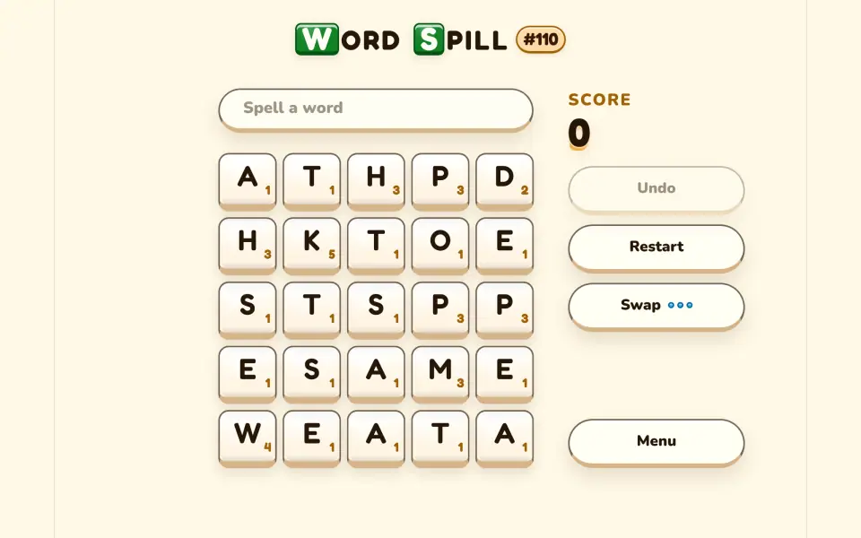 Word Spill screenshot