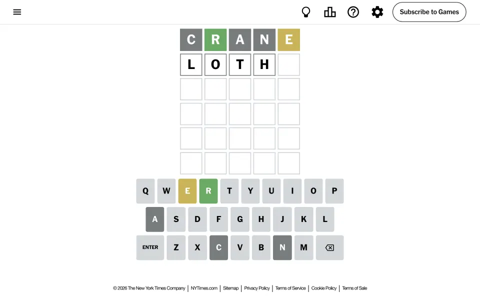 Wordle screenshot