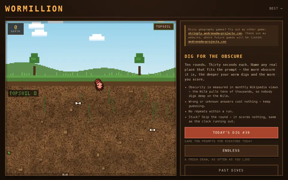 Wormillion screenshot