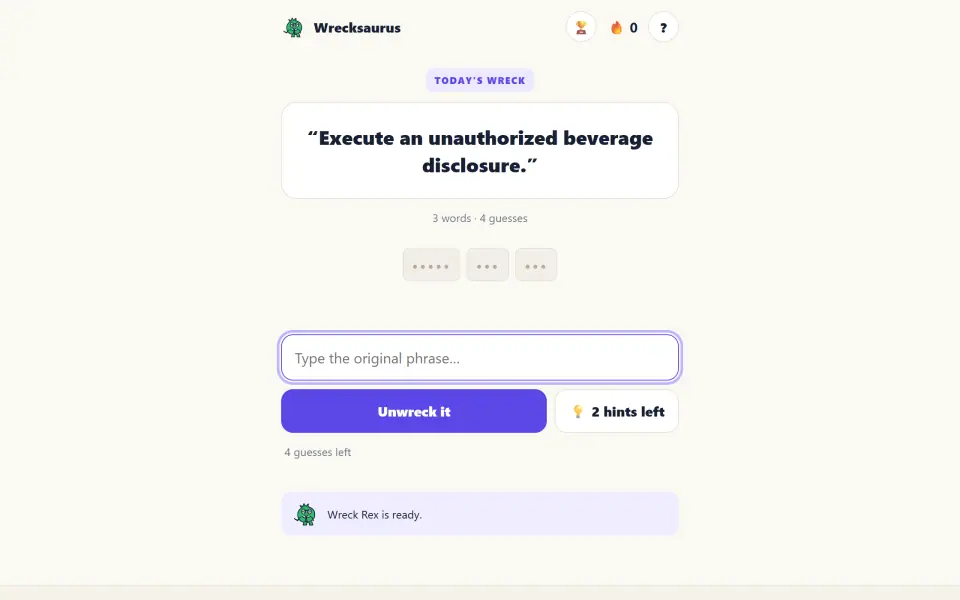 Wrecksaurus screenshot