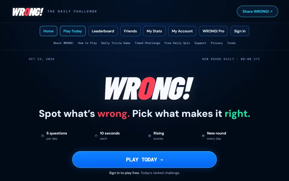 WRONG! screenshot